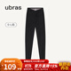 ubras仿牛仔高腰收腹加絨打底褲女保暖時(shí)尚高彈可外穿 黑色交叉款 1條 M