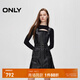 ONLY秋季復(fù)古風(fēng)長袖套裝收腰PU短裙連衣裙女|12437Y006 H1Z 黑色 M (165) 84A
