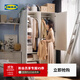 宜家（IKEA）穆斯肯雙門(mén)簡(jiǎn)易衣柜現代簡(jiǎn)約家用臥室柜子小戶(hù)型出租房用 白色+本色衣架5個(gè)