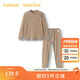 巴拉巴拉balaOne兒童內衣套裝男童女童2件套新款童裝2025秋冬保暖 淺駝50020 120
