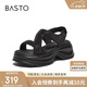百思圖25夏商場(chǎng)同款涼鞋戶(hù)外厚底女涼鞋BP731BL5 黑色 37