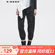 S.DEER圣迪奧春季時(shí)尚百搭松緊拼接涂鴉印花工裝長(cháng)褲S22180803 深灰/97 L/170