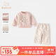 班喜迪女童套裝秋冬裝2025新款兒童衛(wèi)衣休閑褲冬季寶寶童裝嬰兒加絨衣服 粉色 80