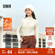 森馬（Semir）長袖T恤女冬半高領(lǐng)發(fā)熱抑菌純色修身上衣顯瘦打底衫101724101005