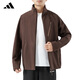 阿迪達斯（adidas）男裝潮流訓練跑步立領(lǐng)休閑運動(dòng)外套KG8972 深棕 XL