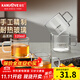 金灶（KAMJOVE）手工吹制純玻璃茶杯水杯品茗杯新款帶把玻璃杯耐高溫小茶杯花茶杯 K-106 120ml 4只