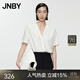 江南布衣（JNBY）【商場同款】24春夏新品襯衫寬松短袖V領(lǐng)多粒單排扣薄款5O6214100 105/半漂白 L