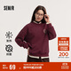 森馬（Semir）[商場(chǎng)同款]女oversize發(fā)熱抗菌2024冬季繡花抓絨上衣101724116004
