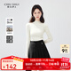 秋水伊人簡(jiǎn)約時(shí)尚半高領(lǐng)針織衫冬季新款女彈力修身顯瘦打底衫 米白 S