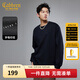 卡賓（CABBEEN）【字母環(huán)繞】卡賓圓領(lǐng)長(cháng)袖T恤男2025秋新款寬松落肩袖打底衫上衣 煤黑色01 L /175/50