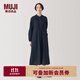 無(wú)印良品（MUJI）女式 棉 長(cháng)袖連衣裙 女裝 裙子 春季 長(cháng)裙 純棉 BC2KVA4A 深藏青色 M (160/84A)