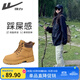 回力（Warrior）官方馬丁靴女鞋秋季新款英倫風(fēng)鞋戶(hù)外登山短靴子工裝大黃靴棕色39