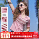 百圖betu女裝2025夏季新款毛針織衫時(shí)尚間色條紋顯白短袖女2503T08 粉紅 S
