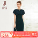 經(jīng)典故事（JANE STORY）2024新款時(shí)髦氣質(zhì)赫本風(fēng)雪紡連衣裙女收腰薄紗裙子端莊法式小黑裙 深綠色 M