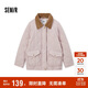 森馬（Semir）棉服女冬季中長(cháng)款輕薄寬松拼接燈芯絨翻領(lǐng)插肩袖棉衣101724112007