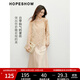 紅袖【桃織夭夭】氣質(zhì)蕾絲衫秋季2024新款女裝優(yōu)雅千金洋氣一字領(lǐng)上衣 金沙色279 M