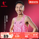 喬丹飛影馬拉松背心男女透氣速干跑步運動(dòng)背心賈俄仁加李美珍同款 熒光飛影粉印花-男 L