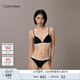 Calvin Klein內衣女士簡(jiǎn)約提花舒適無(wú)鋼圈軟支撐ck可卸墊羅紋三角文胸QP3265O UB1-太空黑 M