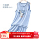 多妙屋男童睡衣夏季新款兒童薄款莫代爾大童冰絲背心短褲套裝空調家居服 套裝火箭款-深海藍 170