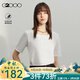 G2000【緞面色丁布】女裝2025春秋商場同款絲滑圓領(lǐng)短袖襯衫【合G2】 色丁布-雪白休閑襯衫23寸 38
