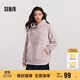 森馬（Semir）史努比系列衛衣女中長(cháng)款假兩件圖案冬oversize搖粒絨101724116019