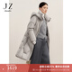 玖姿·安娜蔻長(cháng)白山鵝絨蓬松廓形帽領(lǐng)長(cháng)款羽絨服女冬款 淺灰 M
