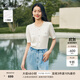 珂萊蒂爾【天絲醋酸】夏季圓領(lǐng)法式短袖針織衫套頭小衫 本白 2XL