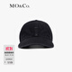 MO&Co.洗水斑駁棉質(zhì)牛仔爛邊棒球帽摩安珂 黑色