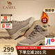 駱駝（CAMEL）馬丁靴復古休閑工裝靴秋冬季加絨戶(hù)外徒步厚底情侶款增高登山鞋男 GE12235358R卡其-男款加絨(偏大一碼) 40