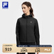 FILA 斐樂官方女裝針織連帽外套2025秋裝新款健身運(yùn)動(dòng)防曬衣夾克 深黑-BK M 165/84A/M