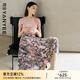 顏域（YANYEE）休閑套裝女短袖圓領(lǐng)針織衫碎花長(cháng)裙百褶裙2024夏裝新款兩件套 粉色 M