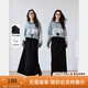 梵希蔓黑色后開(kāi)叉半身裙女2025年冬季新款高腰包臀裙顯瘦直筒長(cháng)裙 M9936 黑色 L