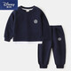 迪士尼（Disney）兒童衛衣套裝春秋款童裝男童帥氣時(shí)尚兩件套純棉小童寶寶運動(dòng)套裝 藏藍色 100