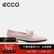 愛(ài)步（ECCO）穆勒鞋女 尖頭單鞋淺口粗跟皮鞋 型塑214243 裸粉色21424301118（牛皮革） 38