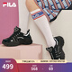 FILA斐樂(lè )SOFIA魚(yú)刺鞋女鞋跑步鞋復古老爹鞋女增高鞋休閑鞋 黑-BK 37.5