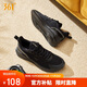 361°運動(dòng)鞋男冬季戶(hù)外輕便厚底休閑跑步黑色通勤鞋子男672116701F-7