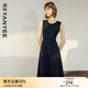 顏域氣質(zhì)黑色連衣裙女裝2024新款秋季收腰顯瘦簡(jiǎn)約背心裙內搭裙子 黑色1 L