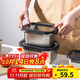 樂(lè )扣樂(lè )扣（LOCK&LOCK）本色不銹鋼保鮮盒帶飯飯盒密封冰箱廚房收納水果零食餐盒1L