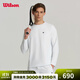 威爾勝（Wilson）官方春秋冬士ACTIVE寬松運動(dòng)彈力網(wǎng)球服長(cháng)袖T恤 WM20046432WTA-亮白色 M /175/96A
