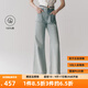 艾諾絲雅詩【商場同款】2025夏季新品100%棉丹寧闊腿牛仔褲長褲女40413299 牛仔蘭 M
