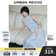 UR2025夏季新款女裝波嬉風(fēng)垂感長(cháng)款無(wú)袖連衣裙UWG750056 淺藍 (面料微透) S