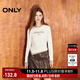 ONLY秋季時(shí)尚修身假兩件打底衫正肩字母T恤女|124302012 A01 香草奶油白 S (160) 80A