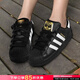 阿迪達斯（adidas）三葉草女鞋 2025秋季新款舒適運動(dòng)鞋潮流時(shí)尚透氣休閑板鞋 黑色/金標貝殼頭 36 （內長(cháng)220mm）