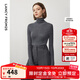 朗姿【王楚然同款】純羊毛高領(lǐng)針織衫秋冬內(nèi)搭打底上衣曠野美拉德 深灰色2 M