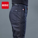 新百倫高端休閑褲男士2025新款秋冬修身商務(wù)直筒潮流西長(cháng)褲子加絨男裝 黑色 【秋冬常規款】 33