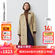 朗姿Basic衣櫥經(jīng)典雙排扣風(fēng)衣外套法式高智中長(zhǎng)款大衣氣質(zhì) 深米色4 L
