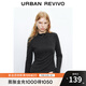 UR2025秋季新款女裝摩登中性潮流半開襟修身T恤UWJ450143 深灰 M