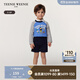 Teenie Weenie  Kids小熊童裝25年新款男寶寶學(xué)院簡(jiǎn)約百搭直筒短褲 藏青色 100 cm