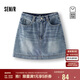 森馬（Semir）[商場(chǎng)同款]牛仔半身裙女做舊A字裙2025秋季辣妹短裙103525120002