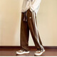 軒萊雅（XUANLAIYA）褲子男2025春秋新款工裝長(cháng)褲寬松大碼潮流運動(dòng)褲抽繩束腳休閑褲男 咖啡色 M